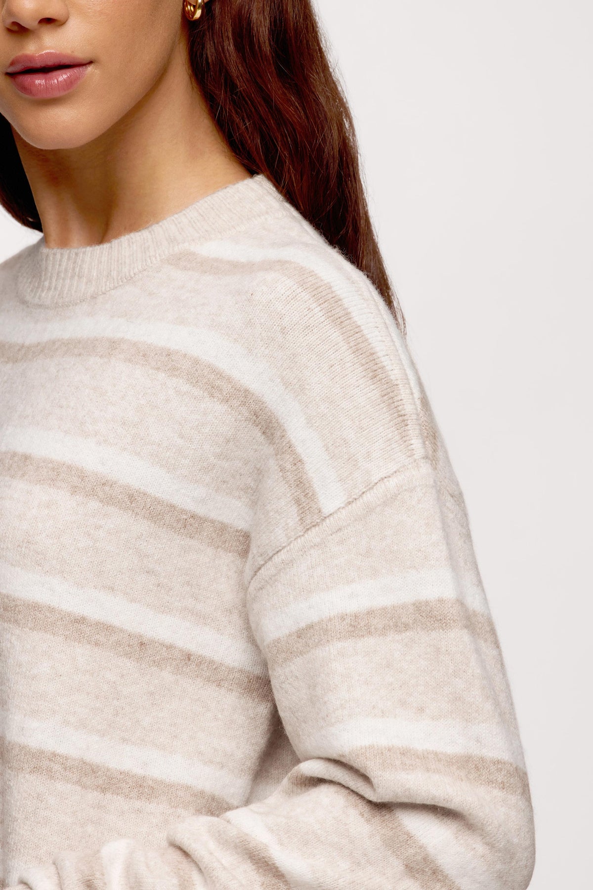 Cozy Knit Stripe Sweater | Oat Stripe