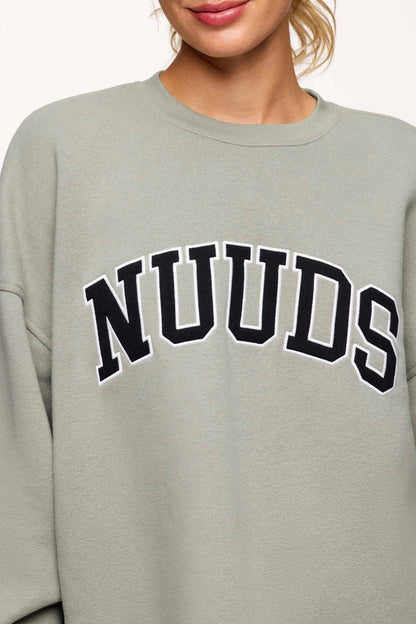 nuuds Varsity Oversized Crew | Pistachio