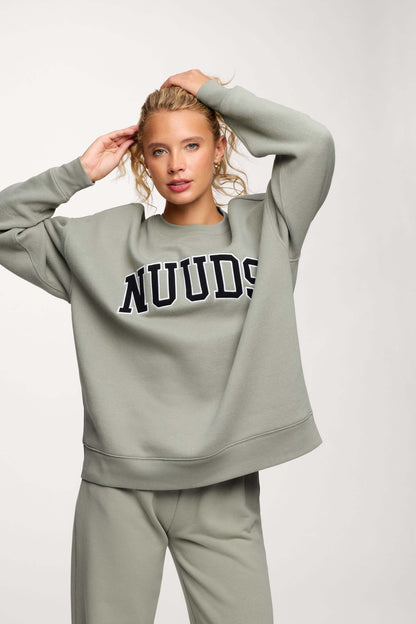 nuuds Varsity Oversized Crew | Pistachio