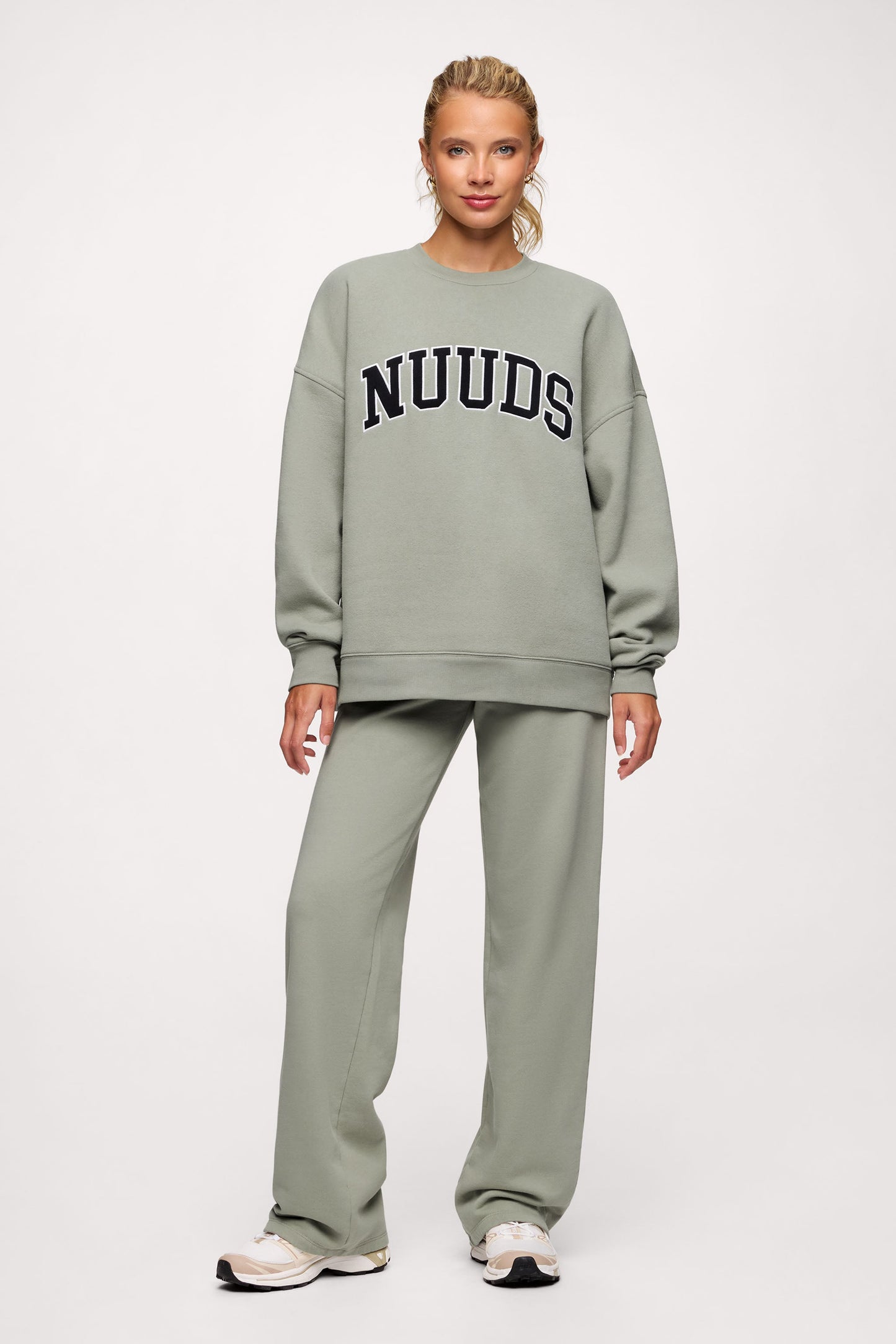 nuuds Varsity Oversized Crew | Pistachio