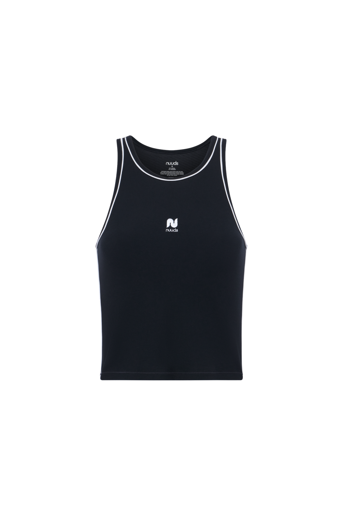 Sporty Rib Piped Racer Tank | Black