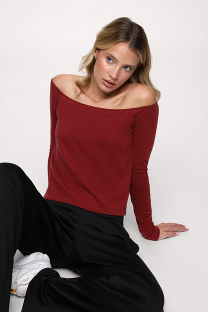 Ease Long Sleeve Top | Scarlet