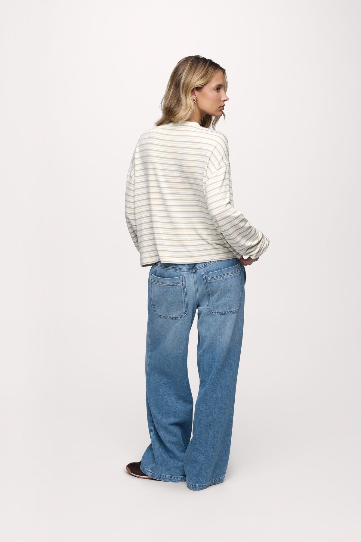 Boyfriend Stripe Tee | Cocoa Sky Stripe