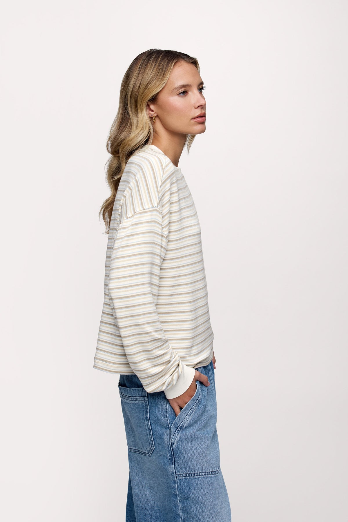 Boyfriend Stripe Tee | Cocoa Sky Stripe