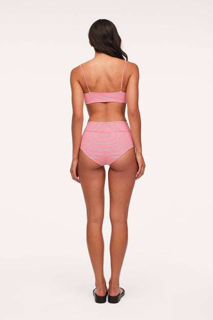 Boy Short Bikini Bottom | Cayenne Stripe