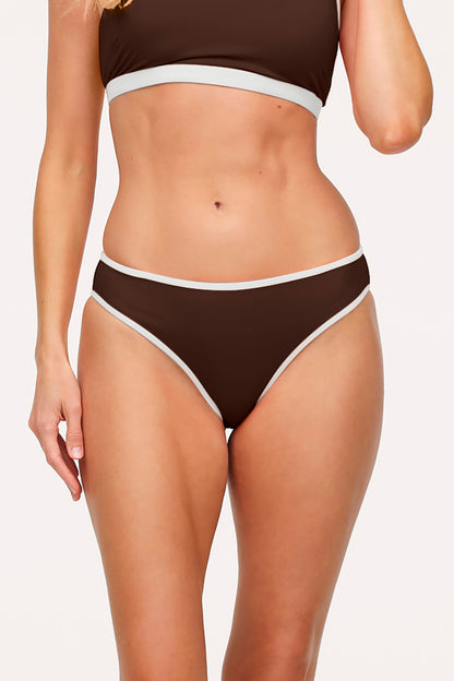 Low Waist Bikini Bottom | Contrast Espresso