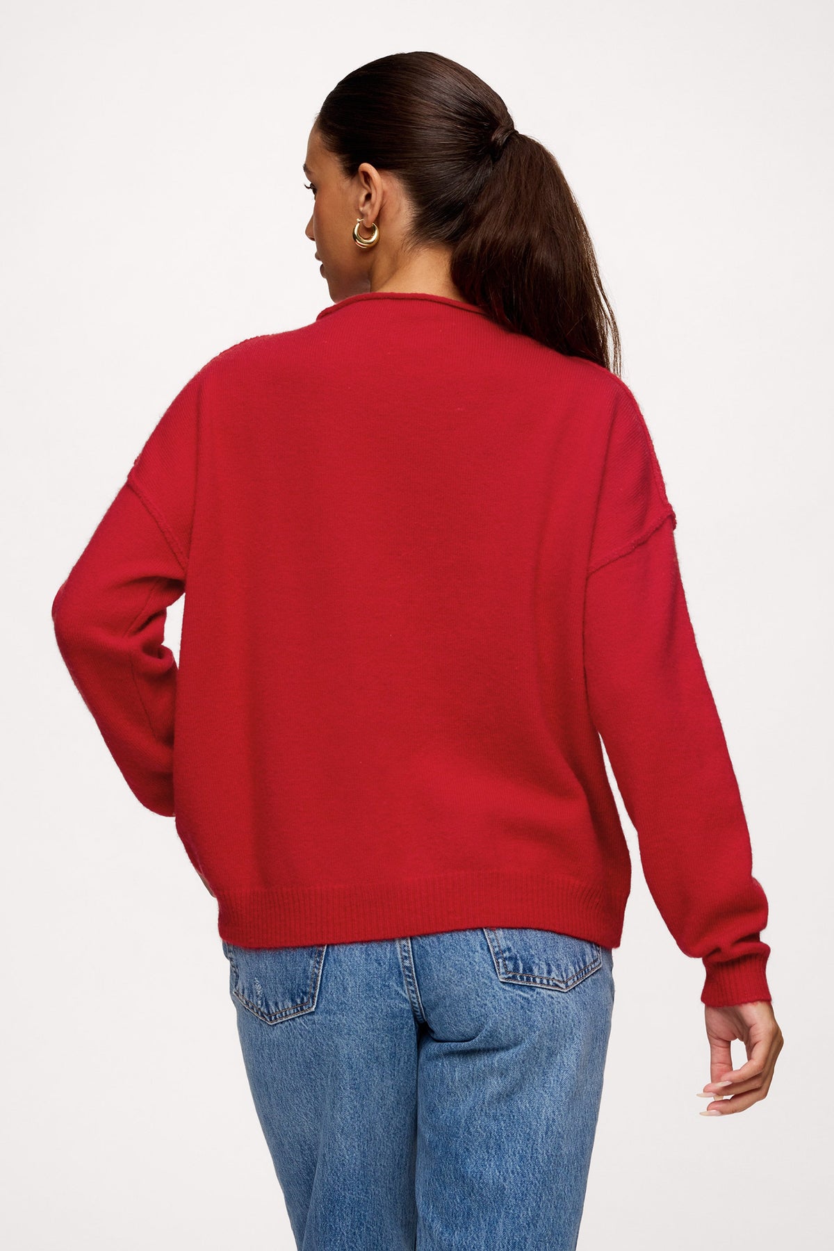 Cozy Knit Mockneck Sweater | Chili