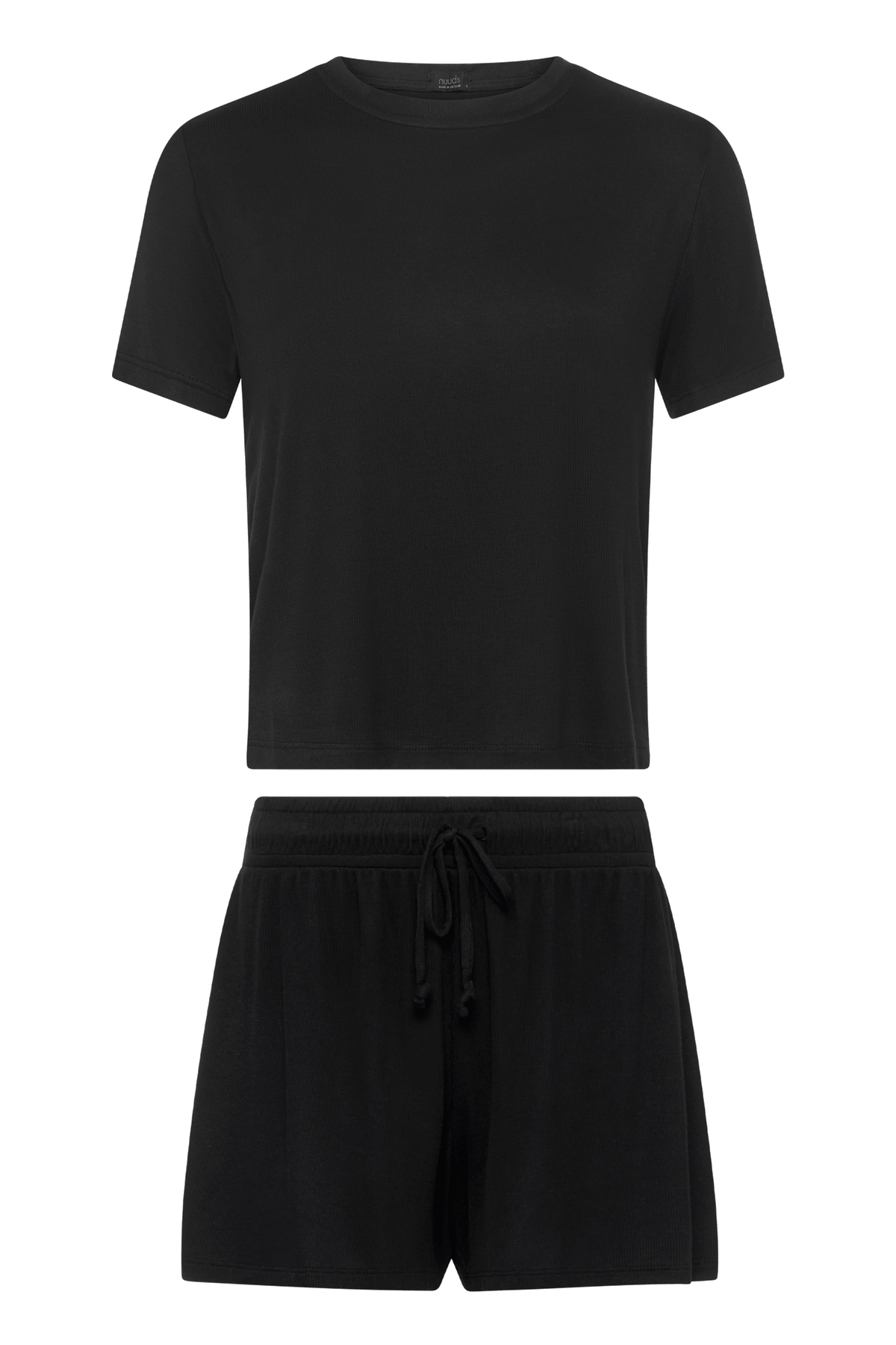 Ribbed Pajama Short Set | Black