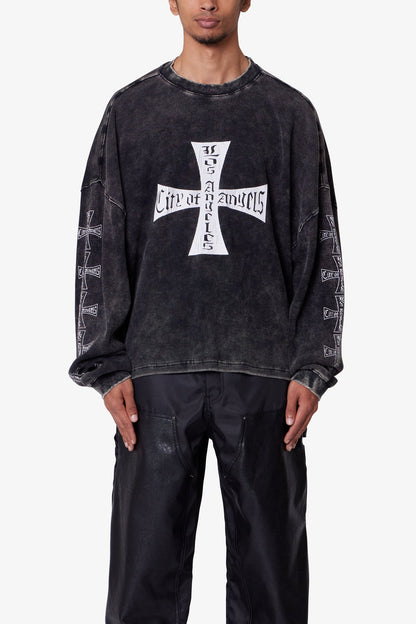 Washed LA Thermal Shirt - Washed Black