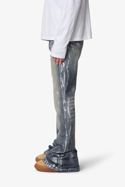 Waxed Super Stacked Denim - Blue