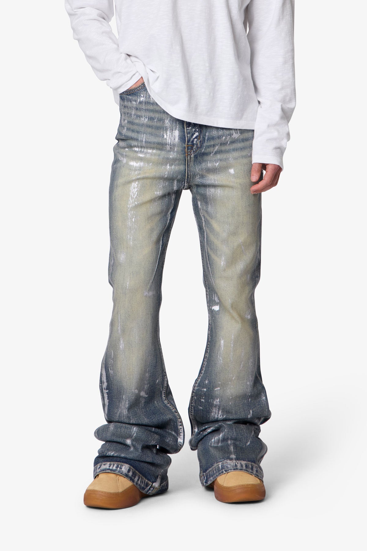 Waxed Super Stacked Denim - Blue