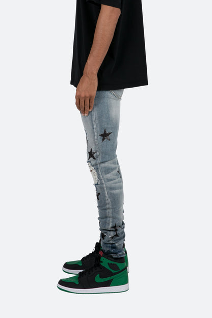 X462 Star Skinny Denim - Blue/Black
