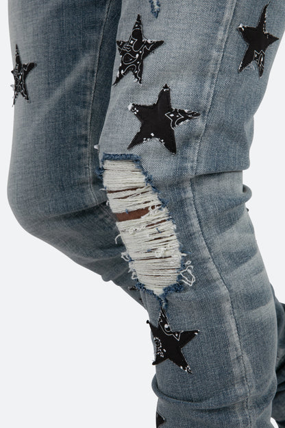 X462 Star Skinny Denim - Blue/Black