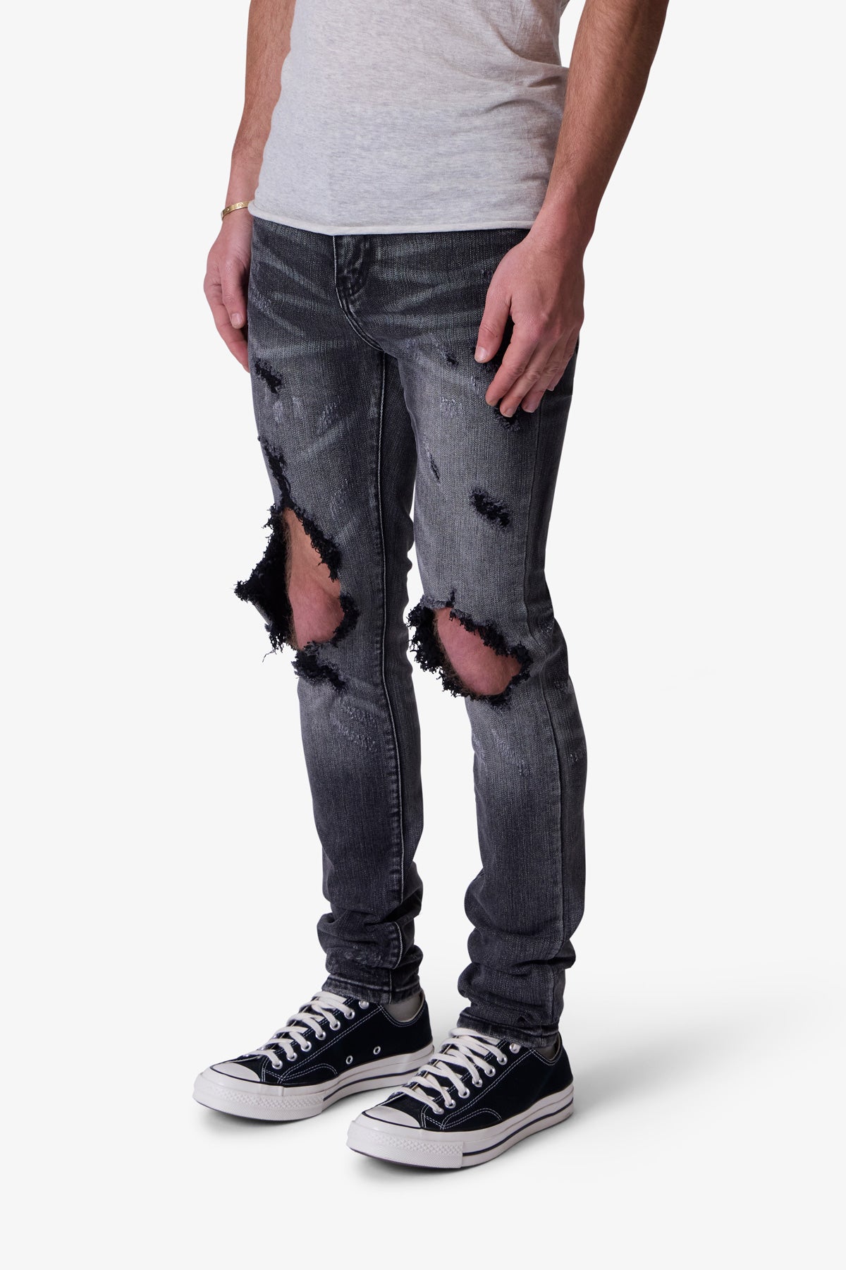 X738 Chewed Up Denim - Washed Black