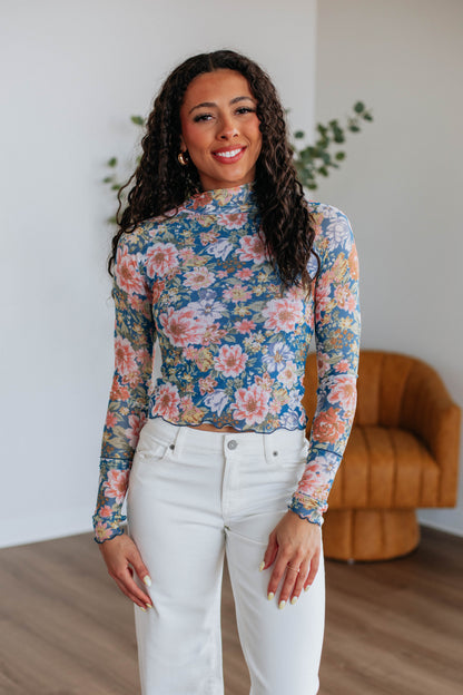 Zadie Floral Mesh Top