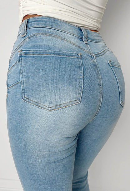 Amelie Light Wash Stretch Push Up Skinny Jeans