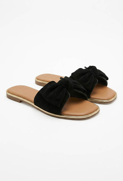 Belle Of The Bow Black Embellished Sandals