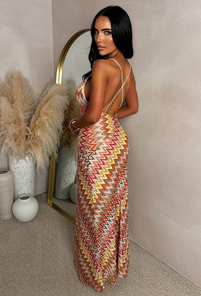 Bring On The Style Orange Zig Zag Maxi Dress