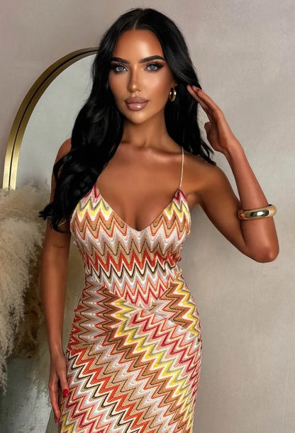 Bring On The Style Orange Zig Zag Maxi Dress