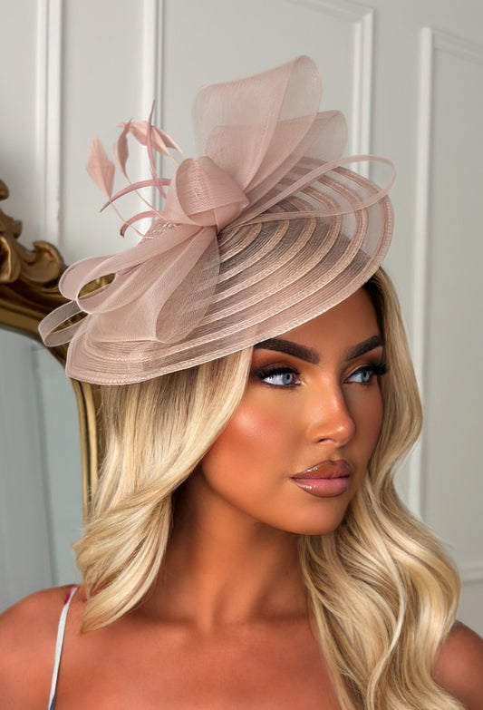 Celestial Chic Pink Mesh Fascinator