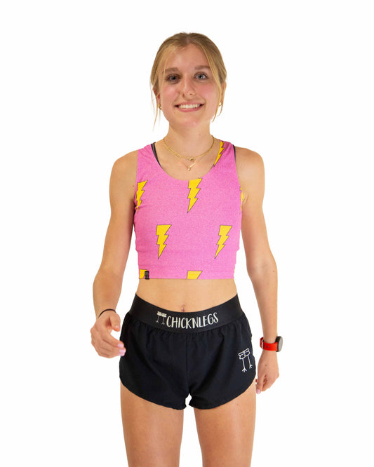 Pink Bolts PWR Crop Top