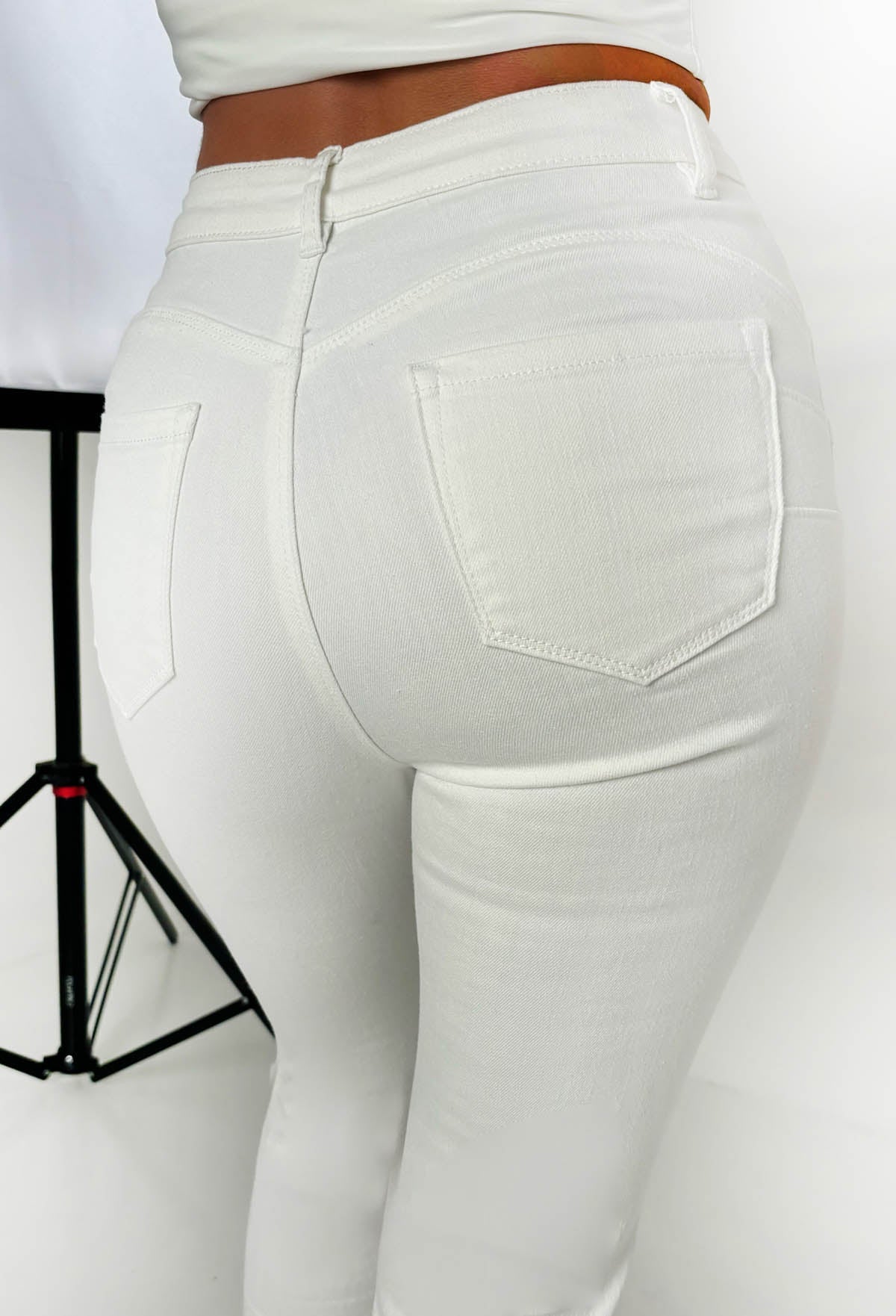 Christiane White Stretch Push Up Flared Jeans