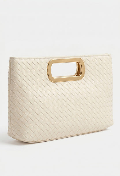 Citrine White Gold Ring Woven Clutch