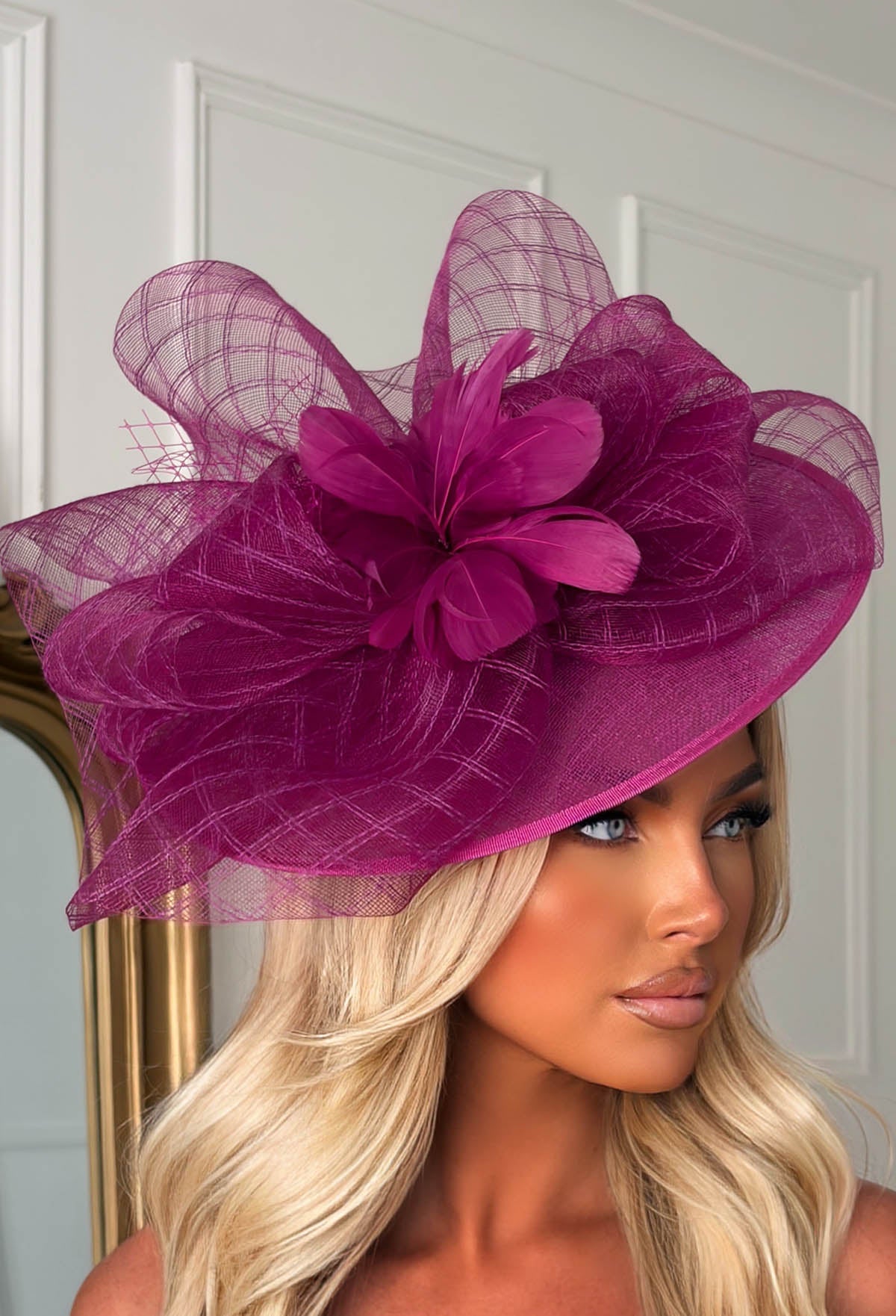 Cosmo Chic Purple Floral Bow Detail Fascinator