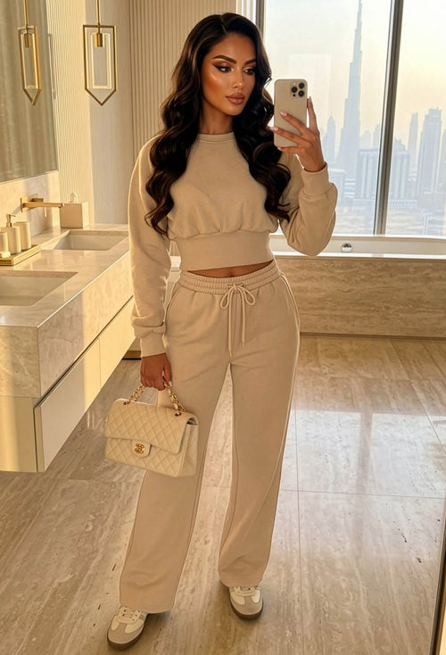 Cosy Love Cream Cinched Waist Lounge Co-Ord Set
