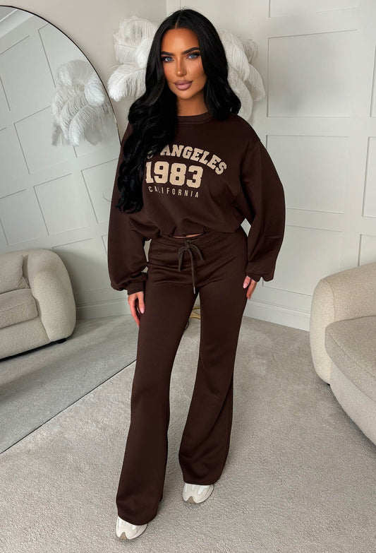 Easy Does It Chocolate Brown Los Angeles Lounge Co-Ord Set