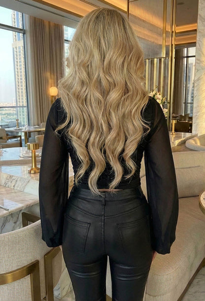 Ethereal Ease Black Mesh Corset Style Top