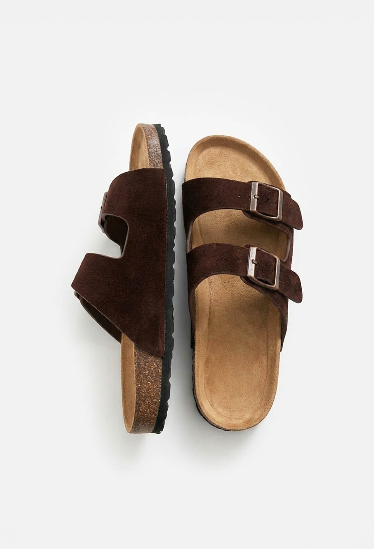 Everyday Chic Brown Strap & Buckle Sandals