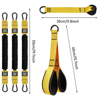 💪 225LBS Heavy Duty Cable Resistance Band Home Gym Training Set