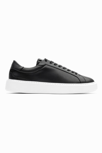 LEATHER TRAINER - BLACK