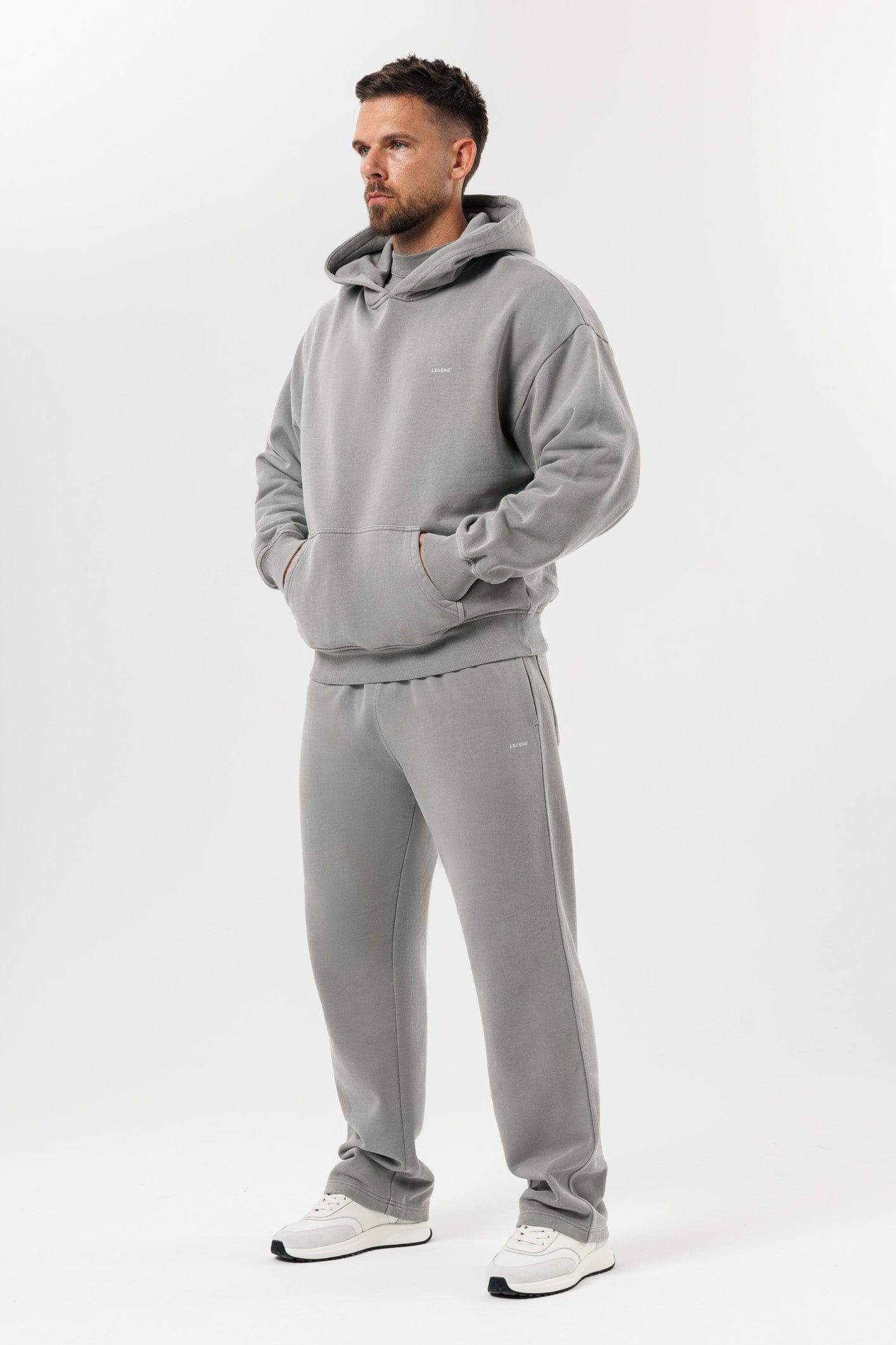 HOODIE - WASHED GREY