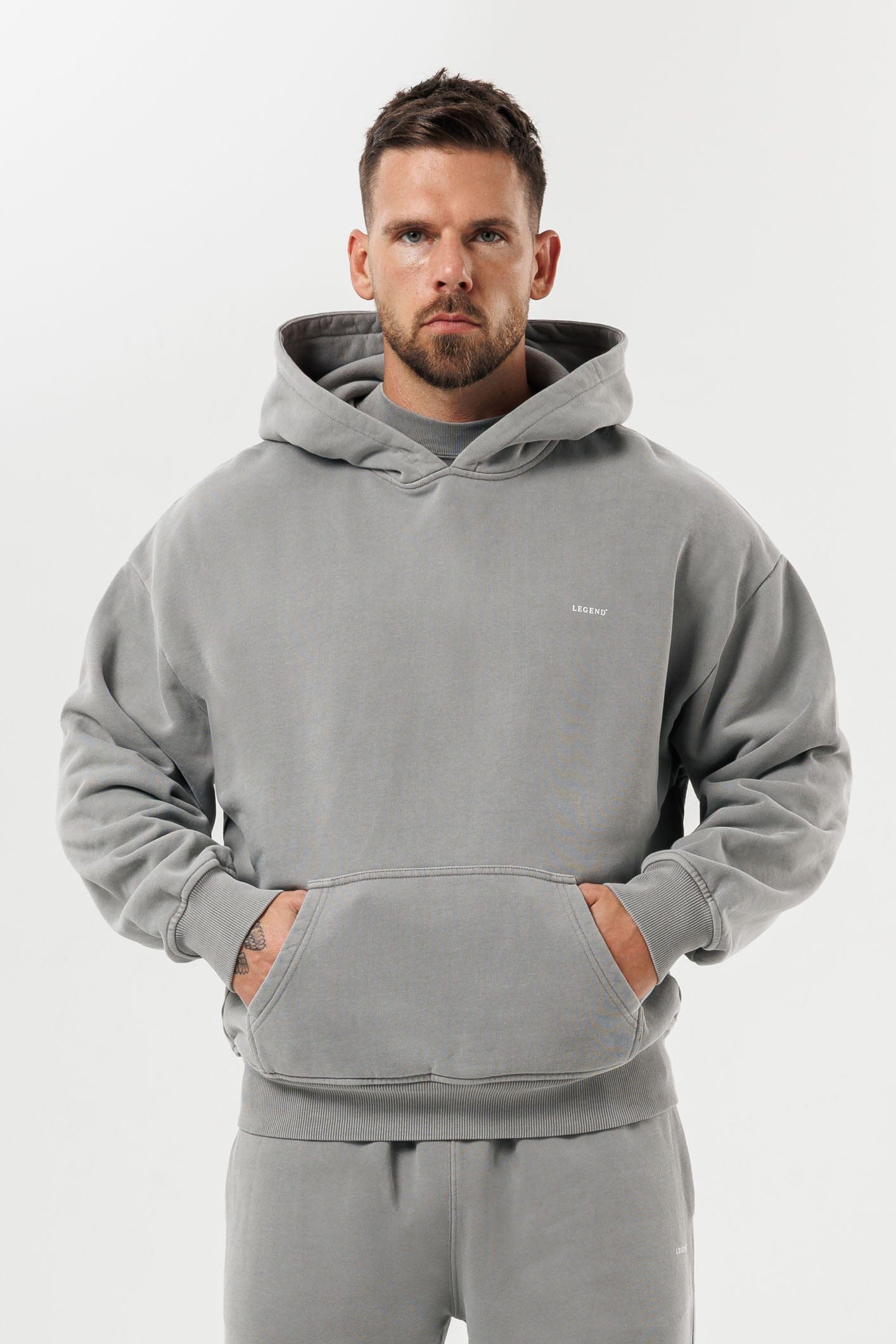 HOODIE - WASHED GREY