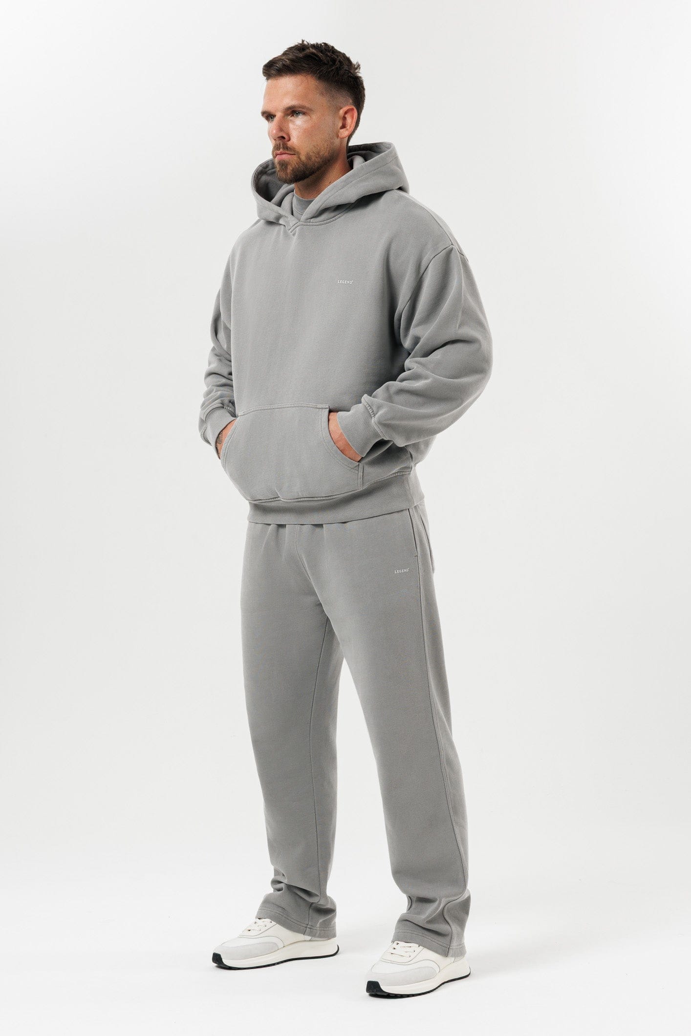 HOODIE - WASHED GREY