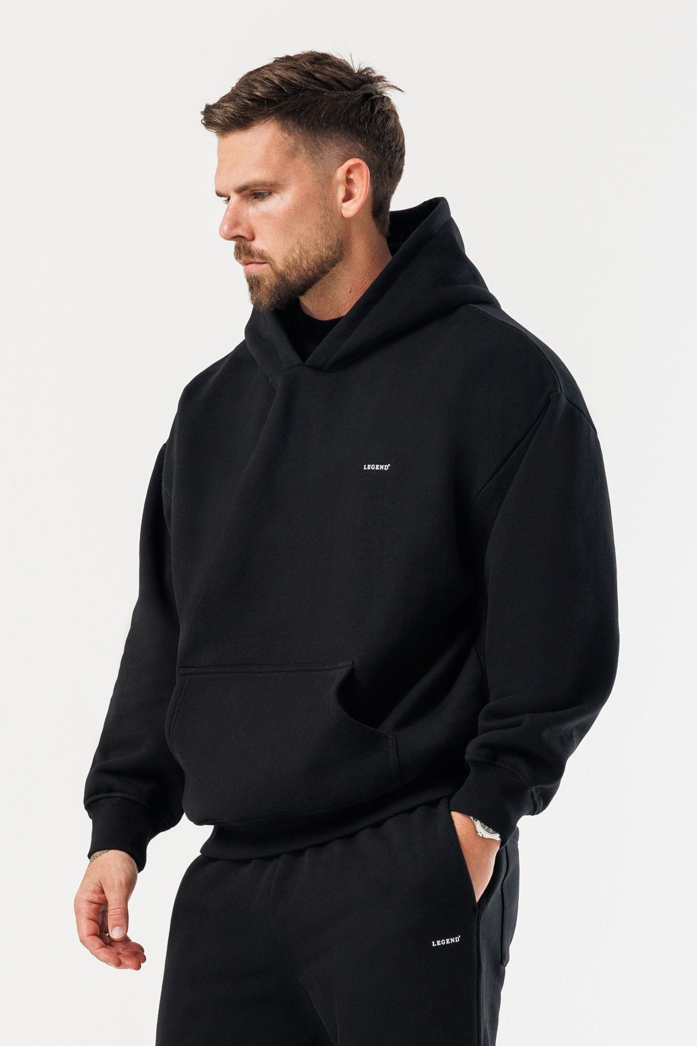 PRINT HOODIE - BLACK