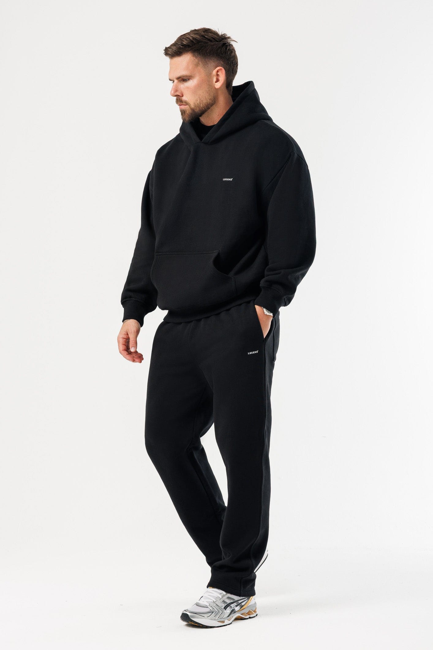 PRINT HOODIE - BLACK