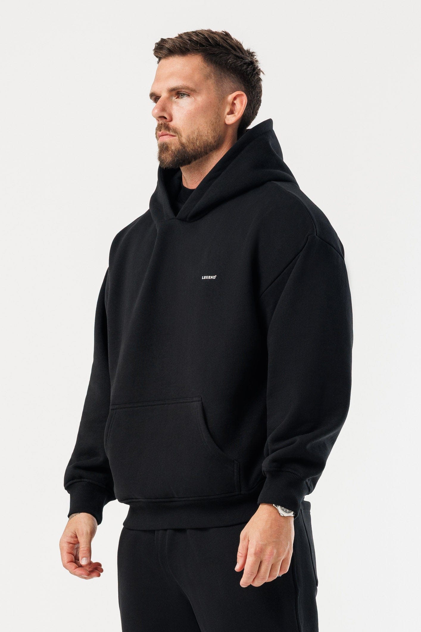 PRINT HOODIE - BLACK