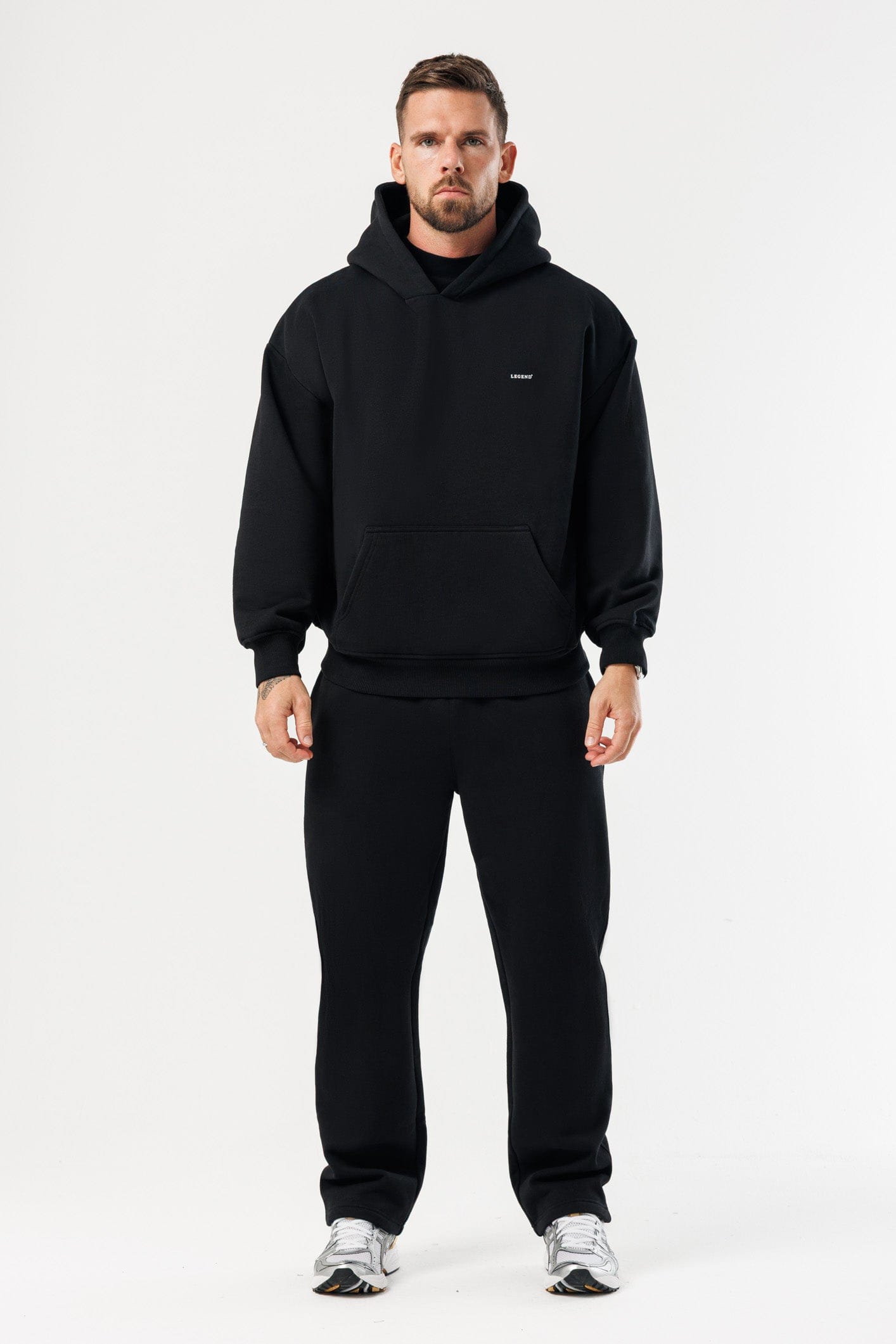 PRINT HOODIE - BLACK