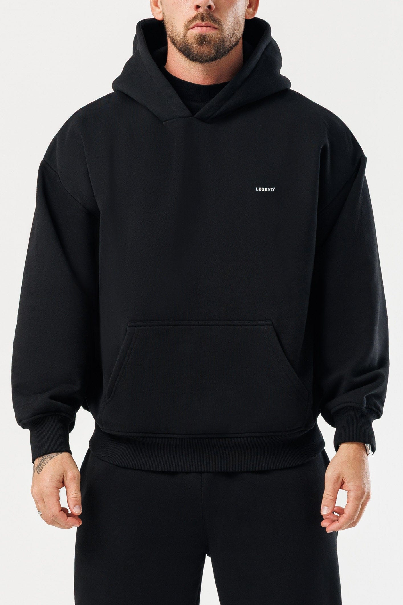 PRINT HOODIE - BLACK
