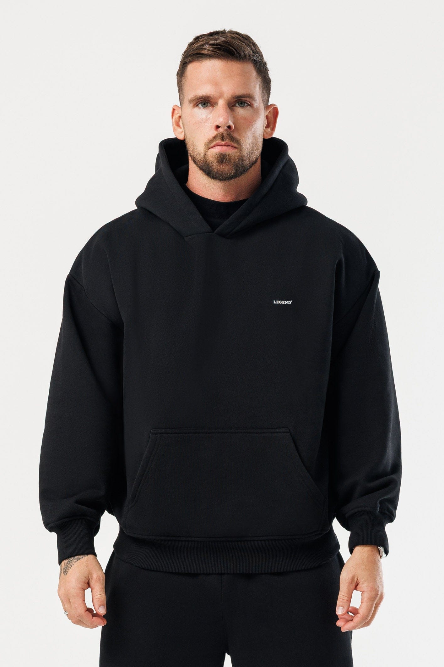 PRINT HOODIE - BLACK