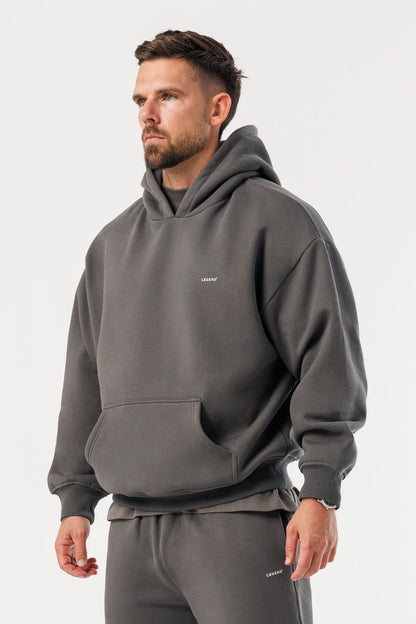 PRINT HOODIE - DARK GREY