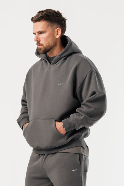 PRINT HOODIE - DARK GREY