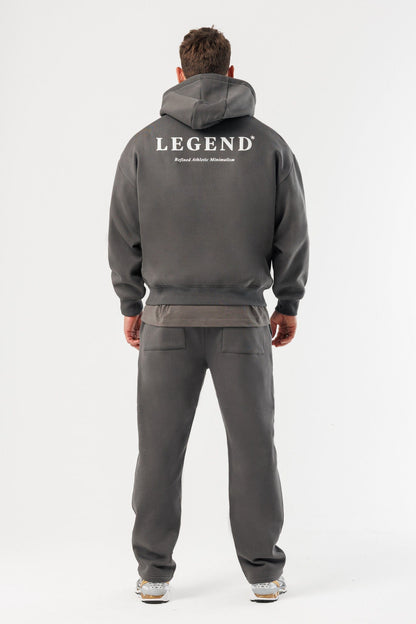 PRINT HOODIE - DARK GREY