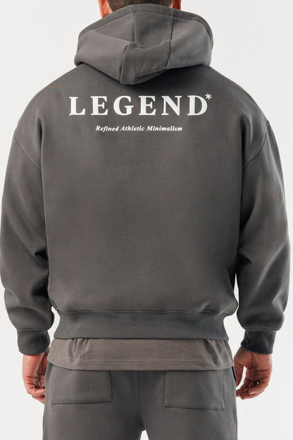 PRINT HOODIE - DARK GREY