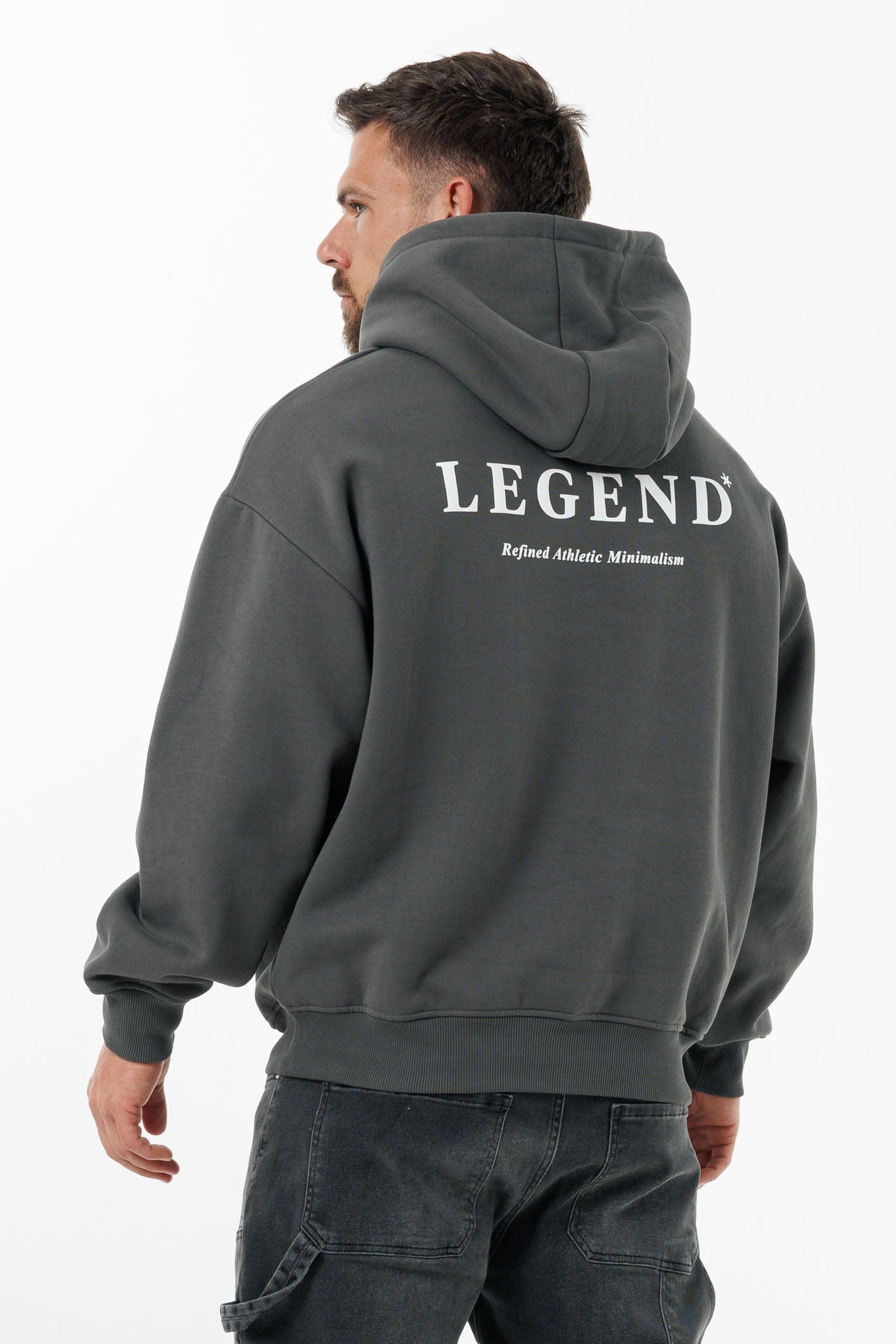 PRINT HOODIE - DARK GREY