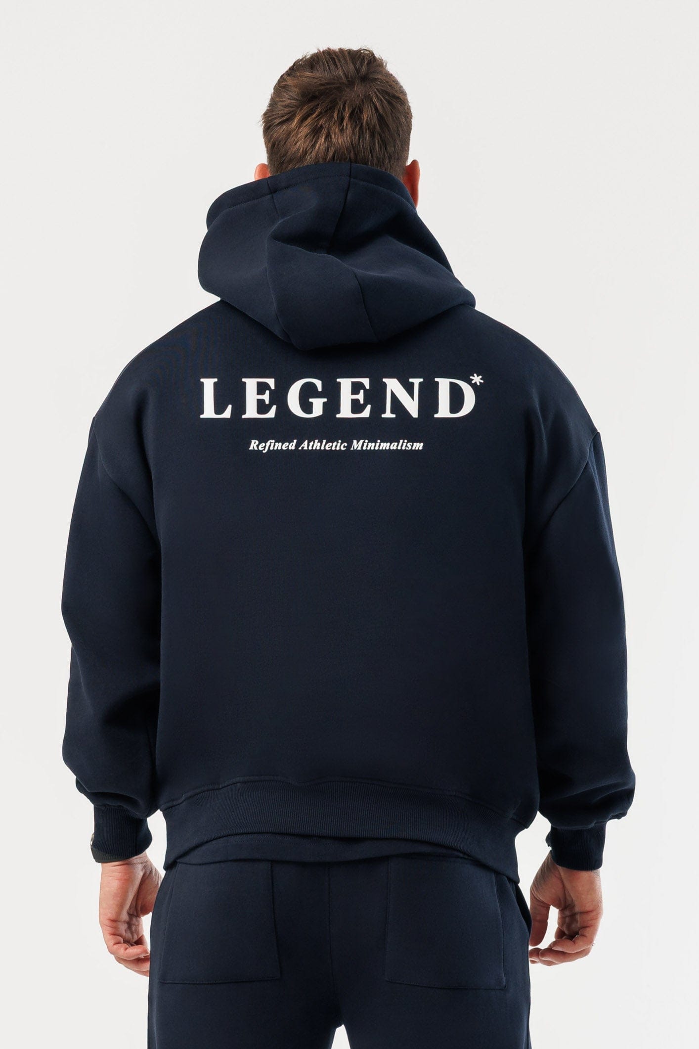 PRINT HOODIE - NAVY