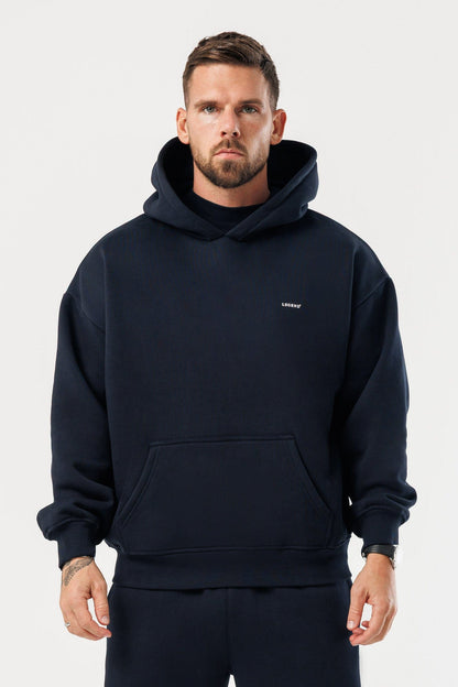 PRINT HOODIE - NAVY